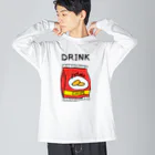 gemgemshopのポテチは飲み物 ビッグシルエットロングスリーブTシャツ