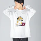 mofusandの在宅勤務のプロ、その名は猫。 Big Long Sleeve T-Shirt