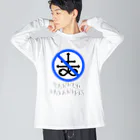 HachijuhachiのBanned Satanism BLUE ビッグシルエットロングスリーブTシャツ