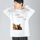 popcandyのわれ思うの猫 ビッグシルエットロングスリーブTシャツ