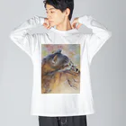 poponohaneのねむねむねこ ビッグシルエットロングスリーブTシャツ