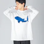 ふとんにおぼれるのジンベエザメ 夏の星座 青 Big Long Sleeve T-Shirt