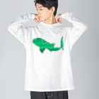 ふとんにおぼれるのジンベエザメ 夏の星座 緑 Big Long Sleeve T-Shirt