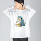 mofusandのサメにゃん ビッグシルエットロングスリーブTシャツ