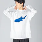 ふとんにおぼれるのジンベエザメ 冬の星座 青 Big Long Sleeve T-Shirt