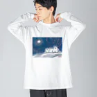 もり うめこの雪オトコと雪ダルマ ビッグシルエットロングスリーブTシャツ