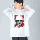 Redbabyの薔薇 front ビッグシルエットロングスリーブTシャツ