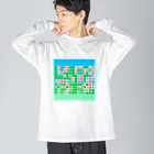 LalaHangeulのかなだらまばさ　グリーン(グラデーションバック Big Long Sleeve T-Shirt