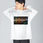 月華の夜上海船上情景 ビッグシルエットロングスリーブTシャツ