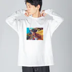 ひろん(沖縄の人のスマホ写etc…blog)のおきなわねこちゃん ビッグシルエットロングスリーブTシャツ