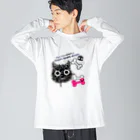 イラスト MONYAAT のCT107 もじゃもじゃ★ぱっふん*wanwanwanA ビッグシルエットロングスリーブTシャツ