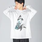 さかたようこ / サメ画家の海洋ゴミから守りたい | クジラ Ver. Big Long Sleeve T-Shirt