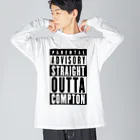 DRIPPEDのPARENTAL ADVISORY STRAIGHT OUTTA COMPTON-ペアレンタル・アドバイザリー・ストレイト・アウタ・コンプトン- ボックスロゴ Big Long Sleeve T-Shirt