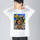 月　の金太郎と抱き鯉くん。 ビッグシルエットロングスリーブTシャツ