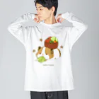 わん。(・Y・=)βの試食もバッチリ！ ビッグシルエットロングスリーブTシャツ