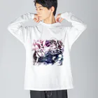 SumiReの九尾と龍　カラー ビッグシルエットロングスリーブTシャツ