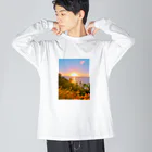 miyupsychedelicのトロピカルsunrise ビッグシルエットロングスリーブTシャツ