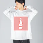 アレやコレ屋のストライプ（ビール）ヤ ビッグシルエットロングスリーブTシャツ