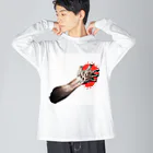 山本プロ野球の誠意グッズショップの胸に誠意Tシャツ ビッグシルエットロングスリーブTシャツ