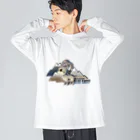 オリジナル　PLUSのかわいいカモシカ ビッグシルエットロングスリーブTシャツ