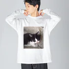 みーのお部屋 のおすまし猫 テールくん ビッグシルエットロングスリーブTシャツ