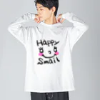 love8peace；MusicのHappyꕤSmile ビッグシルエットロングスリーブTシャツ