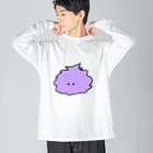 KIKITEKI_LABORATORYのけむくじゃらちゃん(紫) ビッグシルエットロングスリーブTシャツ