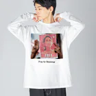 kuro_kominkaのPray for Myanmar  ビッグシルエットロングスリーブTシャツ