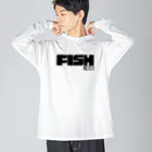 おもしろいTシャツ屋さんのFISHING　釣り　FISH　 ビッグシルエットロングスリーブTシャツ