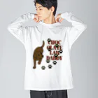 ハッピー・ラブラドールズのChocolate Lab Daddy　チョコレートラブラドール Big Long Sleeve T-Shirt