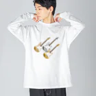kimchinのアニマル柄のエレキギター ビッグシルエットロングスリーブTシャツ