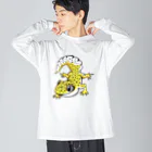 もむのふの爬虫類グッズやさんのレオパちゃん ビッグシルエットロングスリーブTシャツ