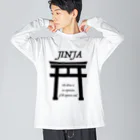 あさやけ洋品店のJINJA（黒） ビッグシルエットロングスリーブTシャツ