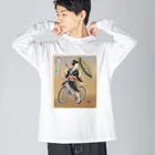 nidan-illustrationの"双輪車娘之圖會" 5-#1 ビッグシルエットロングスリーブTシャツ