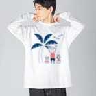 8anna storeのHAPPY HAPPY HAPPY！上を向いて笑おう！夏バージョン Big Long Sleeve T-Shirt