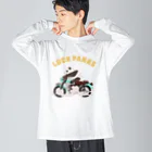 ラックパンクスのバイク乗りのパンダ ビッグシルエットロングスリーブTシャツ