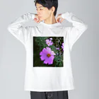 L・I・F・Eの花・秋桜 ビッグシルエットロングスリーブTシャツ