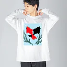 inko andの交錯する金魚 ビッグシルエットロングスリーブTシャツ