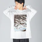 白山の山ショップの川を行くカモ Big Long Sleeve T-Shirt