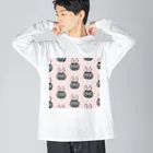 CHOPPIRIのかぶる猫[うさぎ(灰色)ver.](ロシアンブルー) Big Long Sleeve T-Shirt