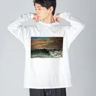 Takahashijunのギュスターヴ・クールベのグッズ　波 ビッグシルエットロングスリーブTシャツ