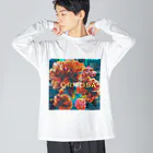 福陀落海灣公司の台湾花布 ビッグシルエットロングスリーブTシャツ