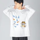 楽猫楽描しげ屋の人魂にゃんこ Big Long Sleeve T-Shirt