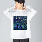 あおニャーマンの猫の国の夜 Big Long Sleeve T-Shirt