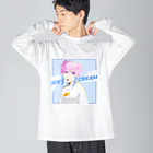 らいおん's SHOPのあいすくりーむ🍨女の子 Big Long Sleeve T-Shirt