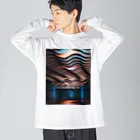 yohakuyaのiyoboya_kaikan　#Tシャツのよはくを埋める Big Long Sleeve T-Shirt