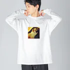 あくびのブレてるチワワ ビッグシルエットロングスリーブTシャツ