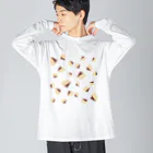 ぴらななショップのスフレチーズケーキたくさん食べたい ビッグシルエットロングスリーブTシャツ