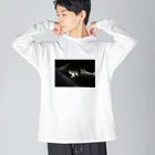 もずくの夜の猫 ビッグシルエットロングスリーブTシャツ