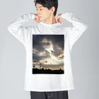 F.t cocoの光り射す夕方の雨上がり ビッグシルエットロングスリーブTシャツ